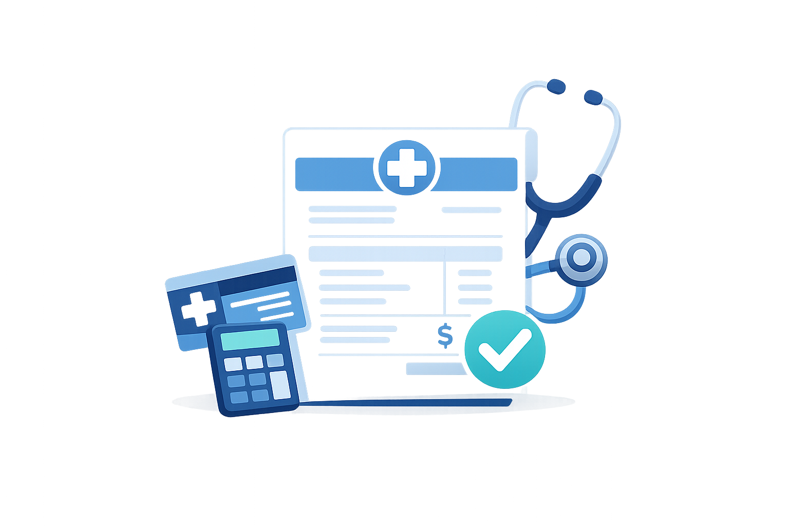 Illustration representing anaesthetic billing and medical aid